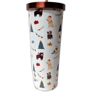 Manna Chilly Tumbler Christmas Dogs 24oz Double Wall Insulated Stainless Steel